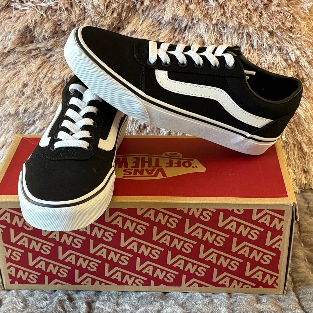 Vans Classic Black and White Low-Top Sneakers